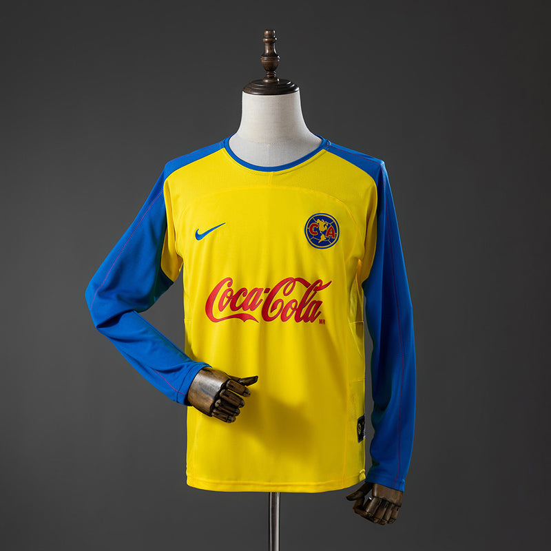 Club America Home Jersey 2003-2004 Retro Football Kit Long Sleeves Soccer Shirt