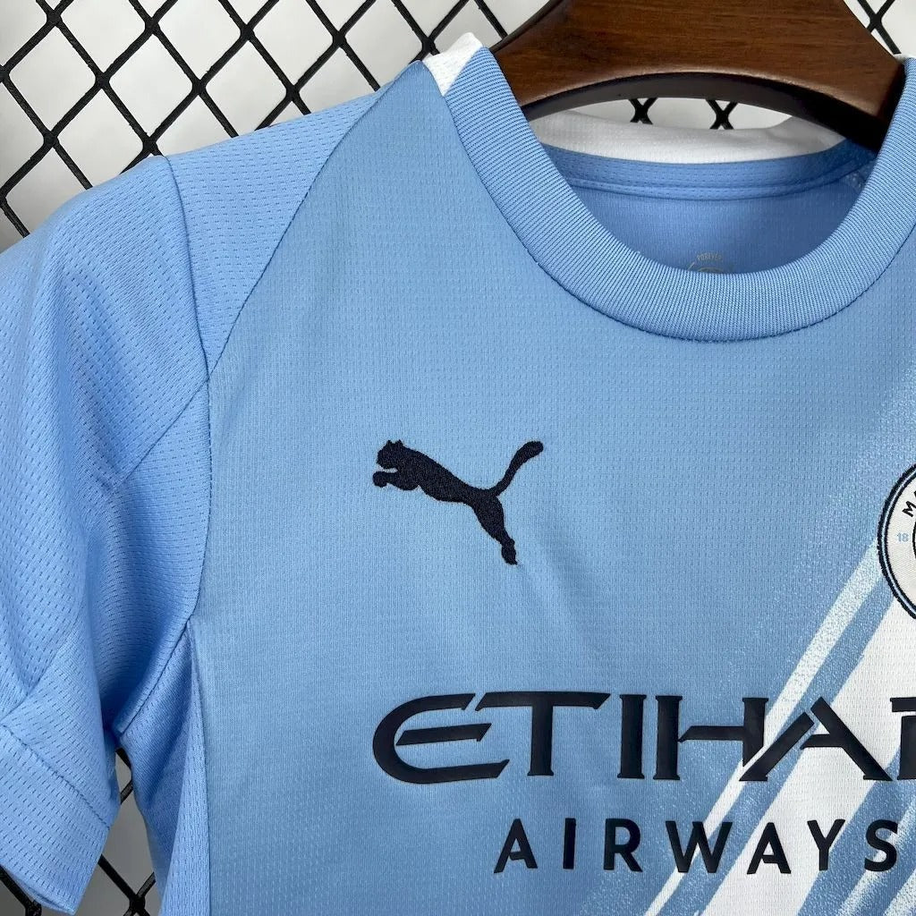 Kids Manchester City Home Jersey 25/26 Football Kit Soccer Jersey