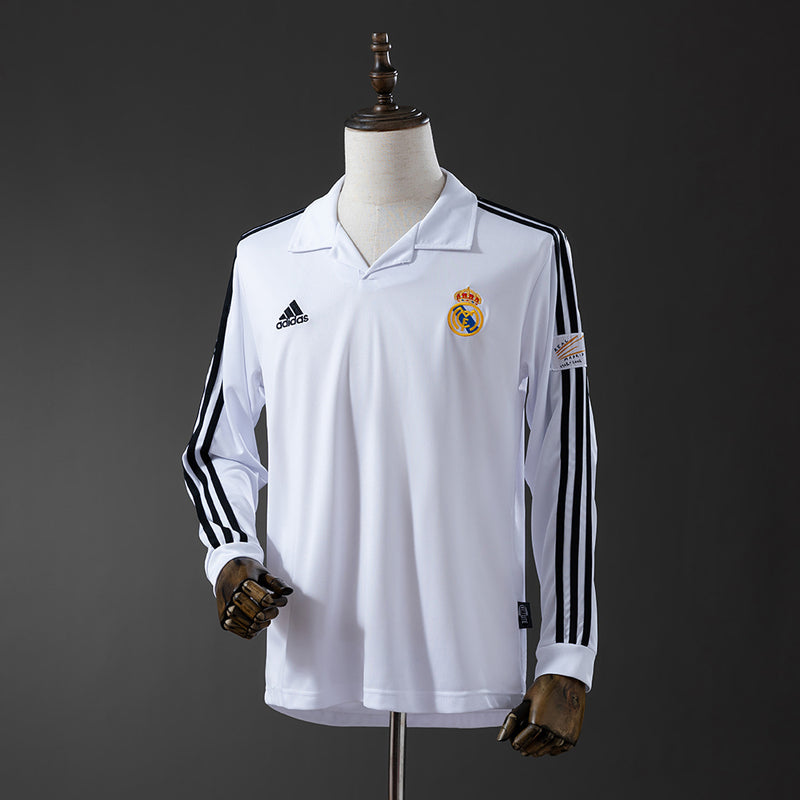 Real Madrid Jersey 2002-03 Home Retro Kit Long Sleeves