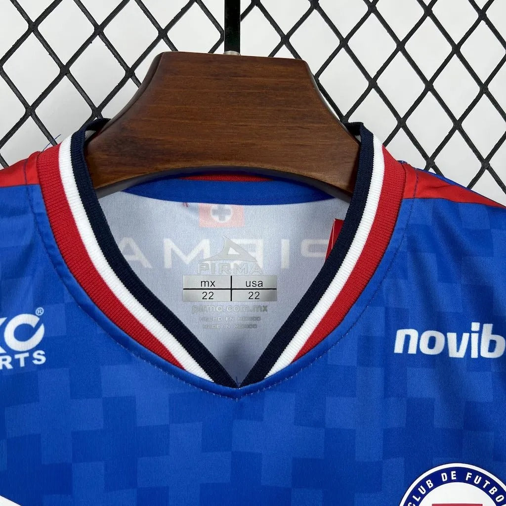 Kids Cruz Azul Jersey 25/26 Home Football Kit Soccer Jersey
