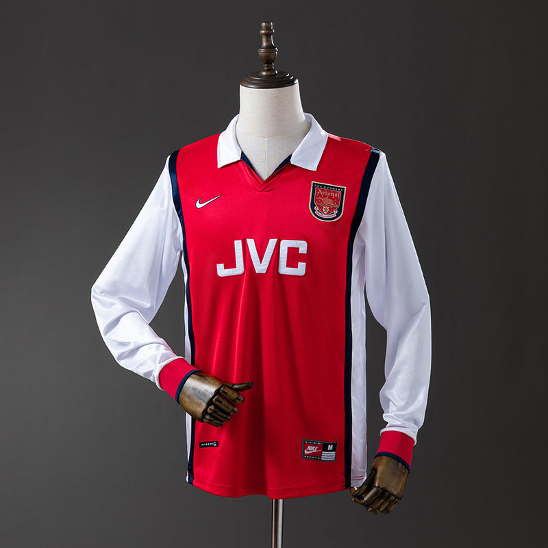 Arsenal Jersey 1998-99 Home Retro Football Kit Long Sleeves