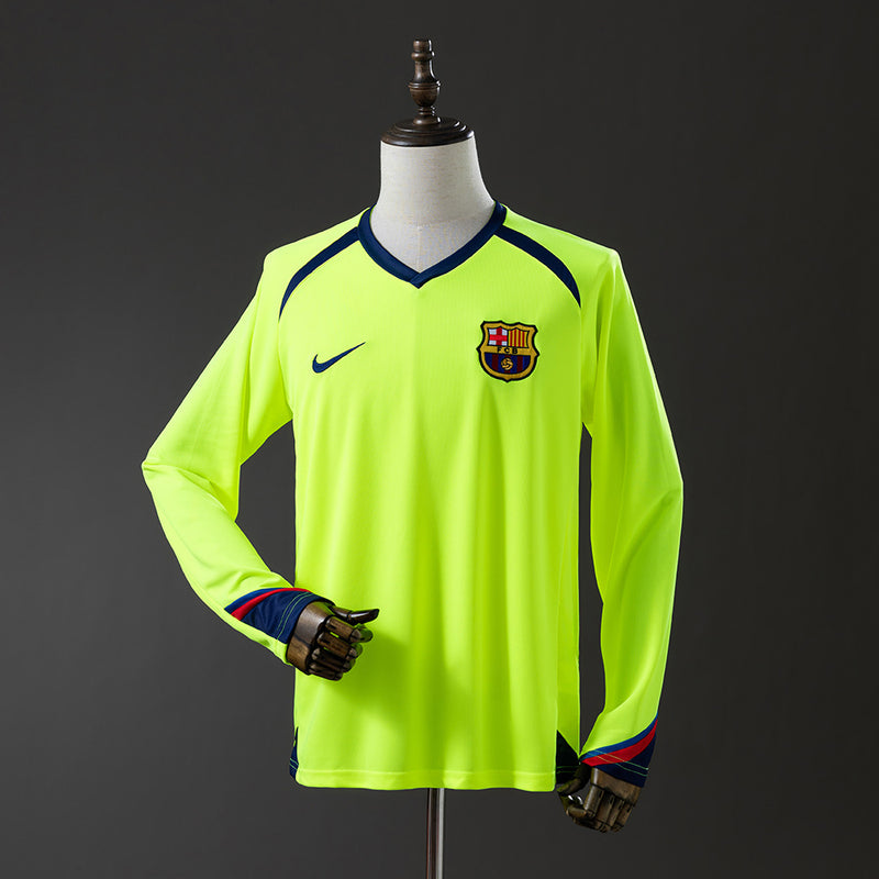 Barcelona Jersey 2005-06 Away Retro Football Kit Long Sleeves
