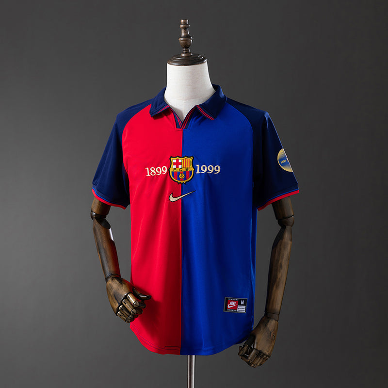 Barcelona Jersey 1899 1999 Anniversary Retro Football Kit