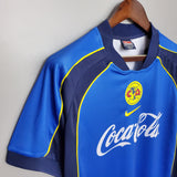 Retro Club America Jersey 2001-02 Away Blue Football Kit Soccer Jersey