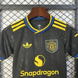 Kids Man United Jersey 25/26 Third Football Kit Soccer Jersey