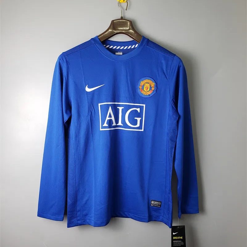 Retro Manchester United Jersey 2008-09 Third Long Sleeves Football Kit Soccer Shirt