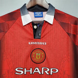 Manchester United Jersey Home Kit 1996 Retro Long Sleeves Football Team Soccer Shirt - PalmSportss
