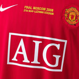 Man United Jersey 2007/08 Home Retro Football Kit Long Sleeve
