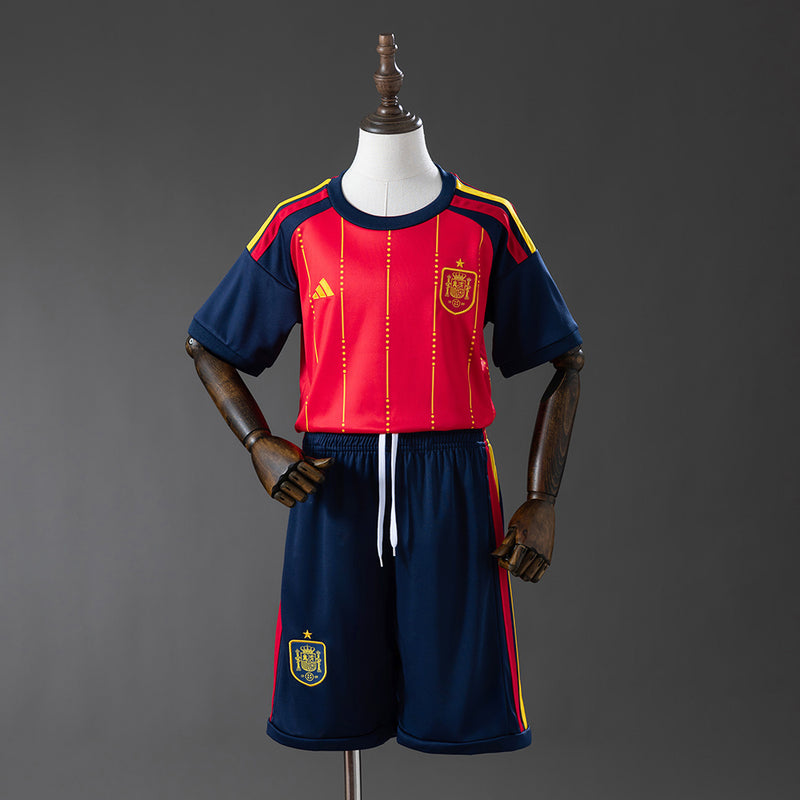 Kids Spain Home Jersey 2026 World Cup Football Kit Soccer Shirt