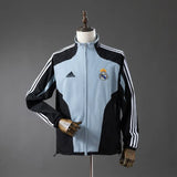 Real Madrid Windbreaker 2004-05 Football Jacket Black Grey - PalmSportss