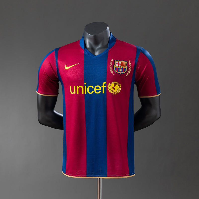 Retro Barcelona Jersey 2007-08 Home Football kit Player Version