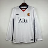 Man United Jersey Away Kit 2007/08 Retro Long Sleeves Football Team Soccer Shirt