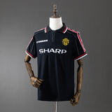 Man United Jersey 1998-99 Home Black Retro Football Kit