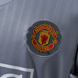 Man United Jersey 2007/08 Grey Goalkeepe Retro Kit Long Sleeve