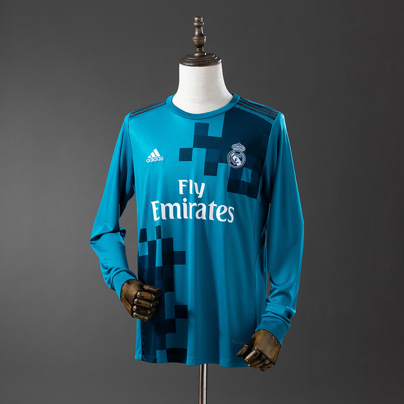 Real Madrid Jersey 2017/18 Third Retro Football Kit Long Sleeves