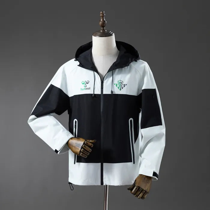 Real Betis Windbreaker 2025/26 Black White Football Kit
