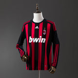 AC Milan Jersey 2008-09 Home Retro Football Kit Long Sleeves
