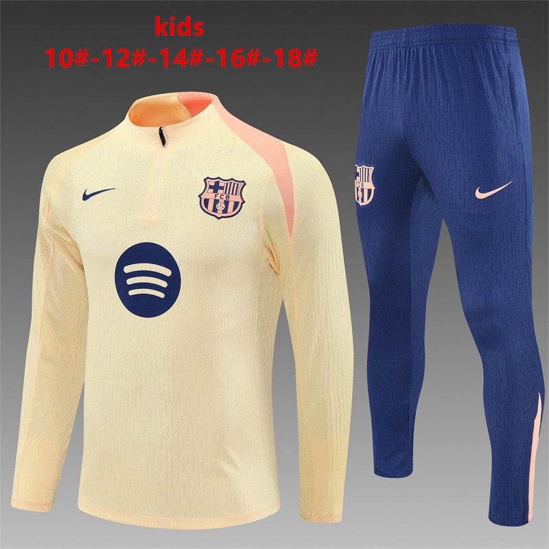 Kids Barcelona Training Tracksuits 25/26 Football Kit Soccer Jersey