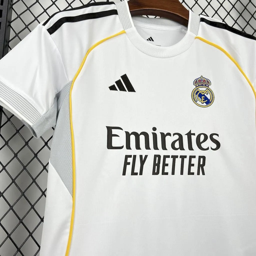 Kids Real Madrid Home Jersey 25/26 Football Kit Soccer Jersey