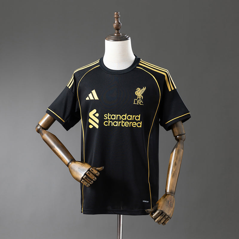 Liverpool Jersey 2025/26 Black Football Kit Fans Version