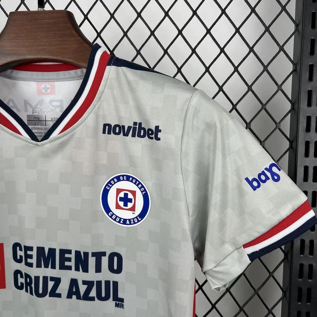 Kids Cruz Azul Jersey 25/26 Away Football Kit Soccer Jersey