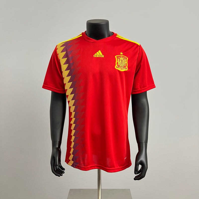 Retro Spain Jersey 2018 Home Football Kit Soccer Jersey
