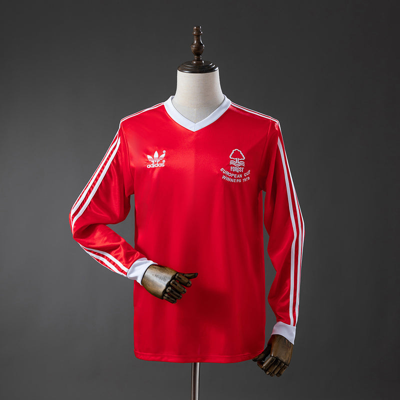 Nottingham Forest Home Jersey 1977-80 Retro Football Kit Long Sleeves