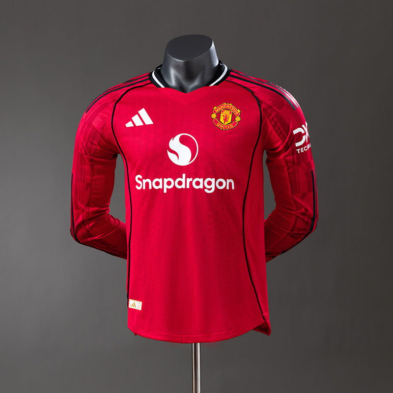 Manchester United Jersey 25/26 Home Football Kit Long Sleeves Player Version