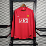 Man United Jersey Home Kit 2007/08 Retro Long Sleeve Football Team Soccer Shirt