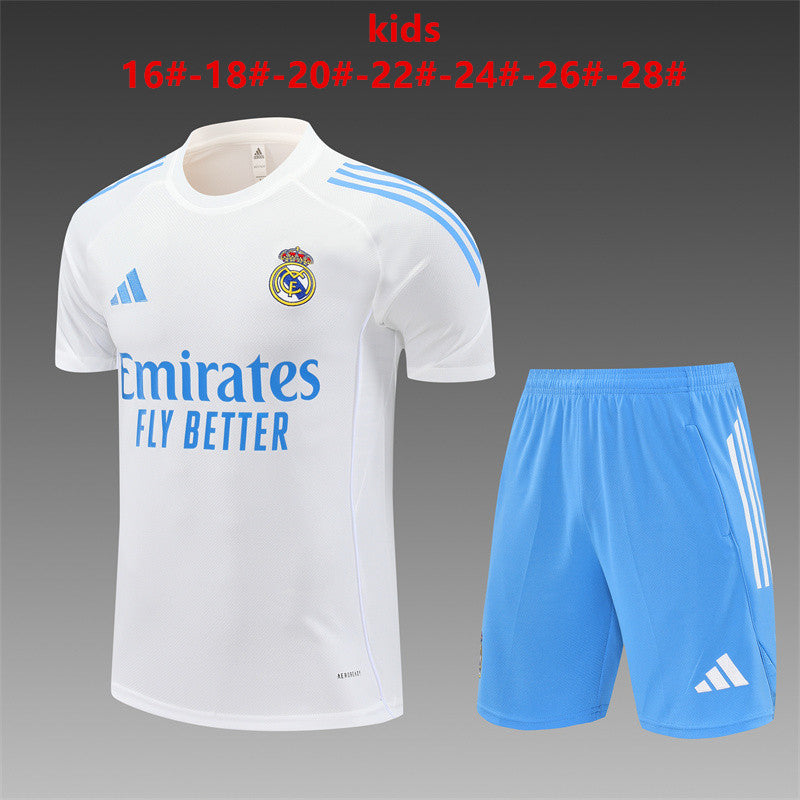 Kids Real Madrid Training Tracksuits 25/26 Football Kit Soccer Jersey