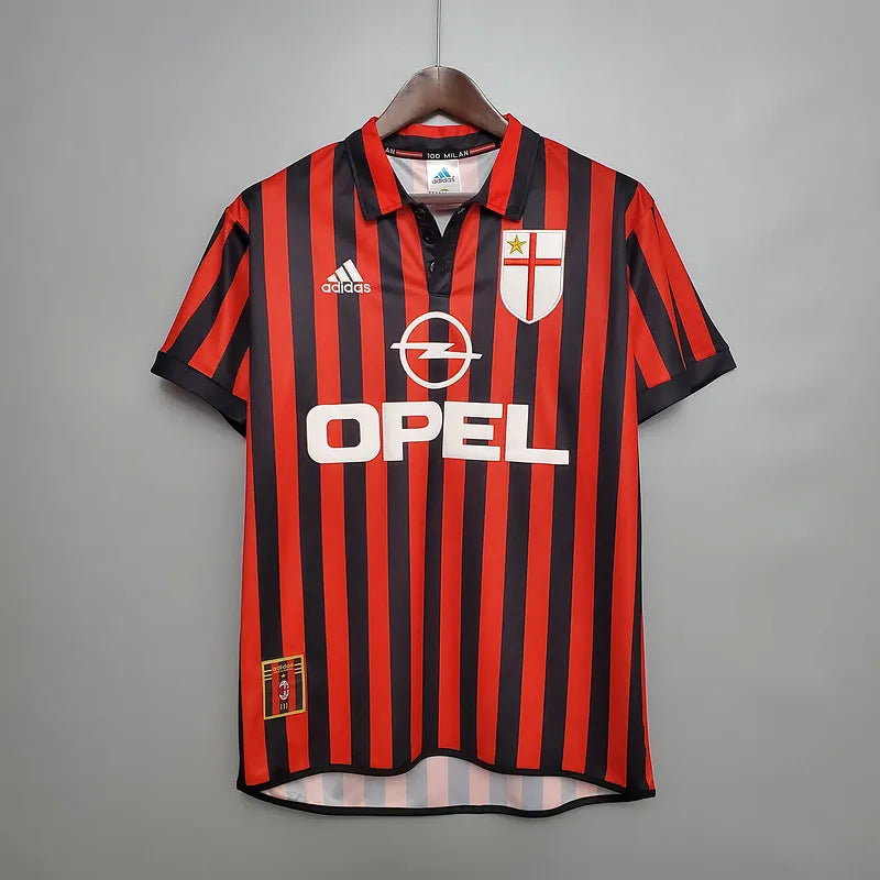 AC Milan Retro Jersey 1999/2000 Home Football Jersey Soccer Shirt