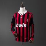 AC Milan Jersey 2013 2014 Retro Home Football Kit Long Sleeves