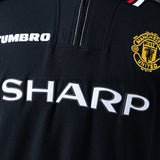 Man United Jersey 1998-99 Home Black Retro Kit Long Sleeves