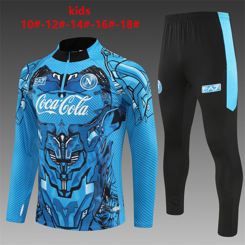 Kids SSC Napoli Training Tracksuits 25/26 Football Kit Soccer Jersey