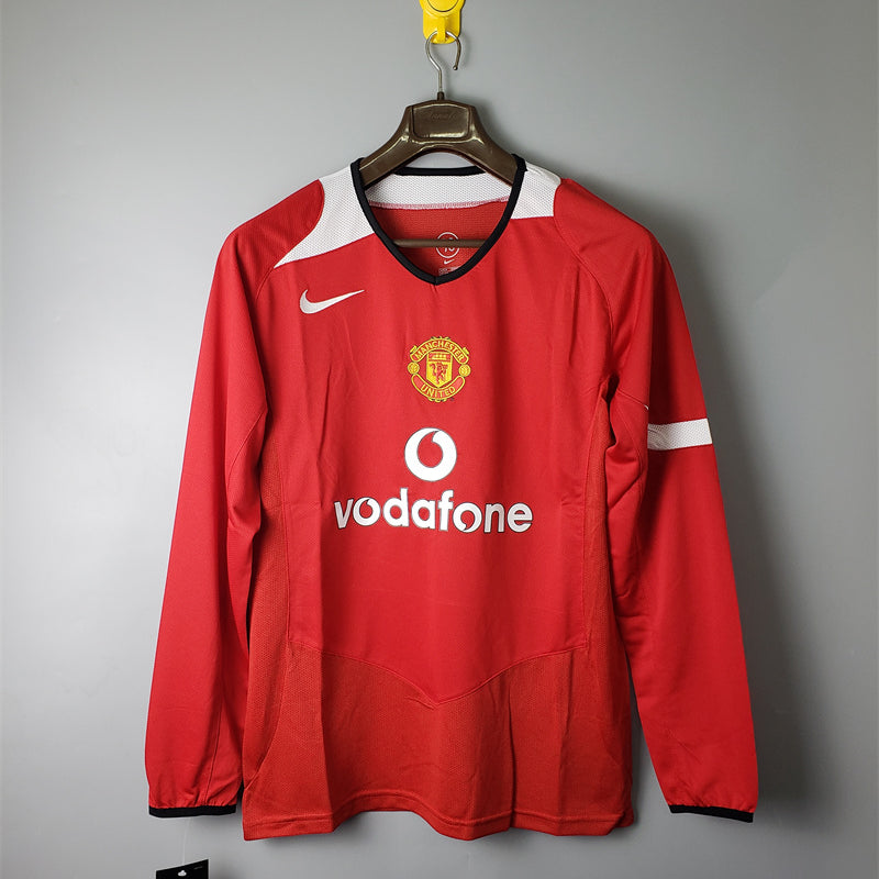 Manchester United Jersey Home Kit 2005/06 Retro Long Sleeve Football Team Soccer Shirt