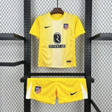 Kids Atletico Madrid Jersey 25/26 Yellow Goalkeeper Football Kit Soccer Jersey - PalmSportss