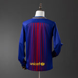 Barcelona Jersey 2017-18 Home Retro Football Kit Long Sleeves