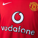 Man United Jersey 2002-04 Home Retro Football Kit Long Sleeves