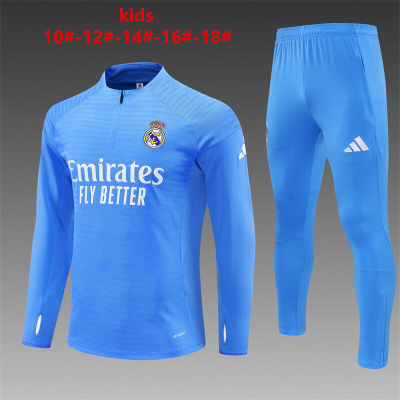 Kids Real Madrid Training Tracksuits 25/26 Football Kit Soccer Jersey