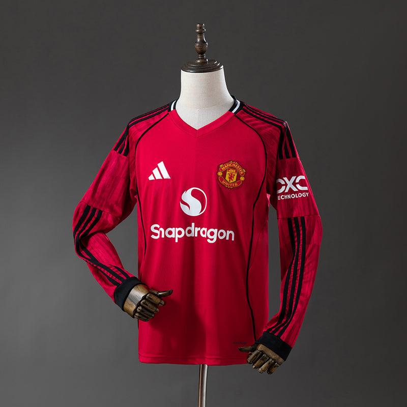 Manchester United Jersey 25/26 Home Football Kit Long Sleeves