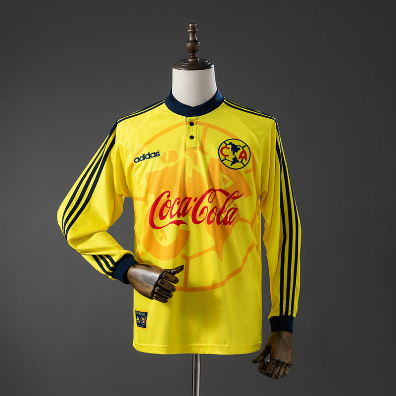Club America Home Jersey 1997-1998 Retro Football Kit Long Sleeves Soccer Shirt