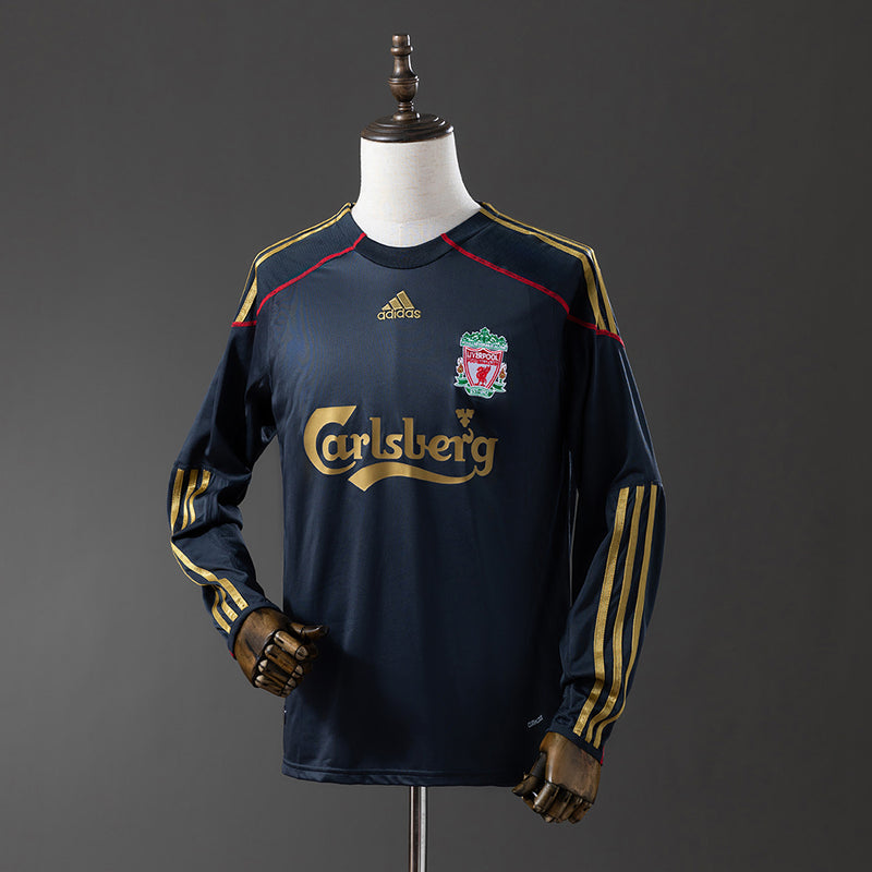 Liverpool Jersey 2009-10 Away Retro Football Kit Long Sleeves