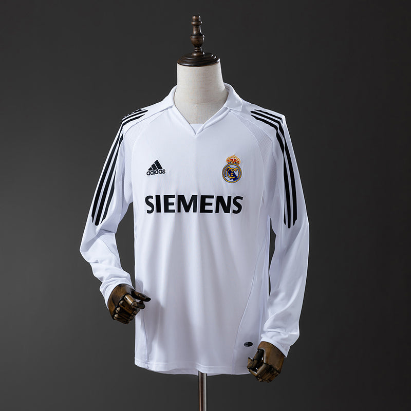 Real Madrid Jersey 2005/06 Home Retro Football Kit Long Sleeves