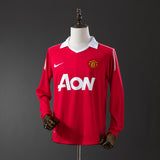 Man United Jersey 2010-11 Home Retro Kit Long Sleeves