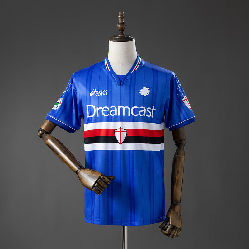 Sampdoria Home Jersey 2000-2001 Retro Football Kit Soccer Shirt