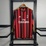 AC Milan Jersey Home Kit 2013 2014 Retro Long Sleeves - PalmSportss