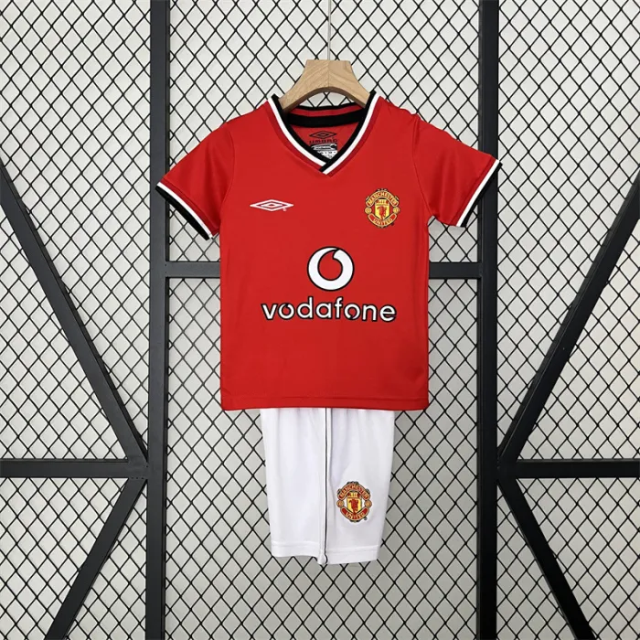 Camiseta retro de local del Manchester United para niños 00/01