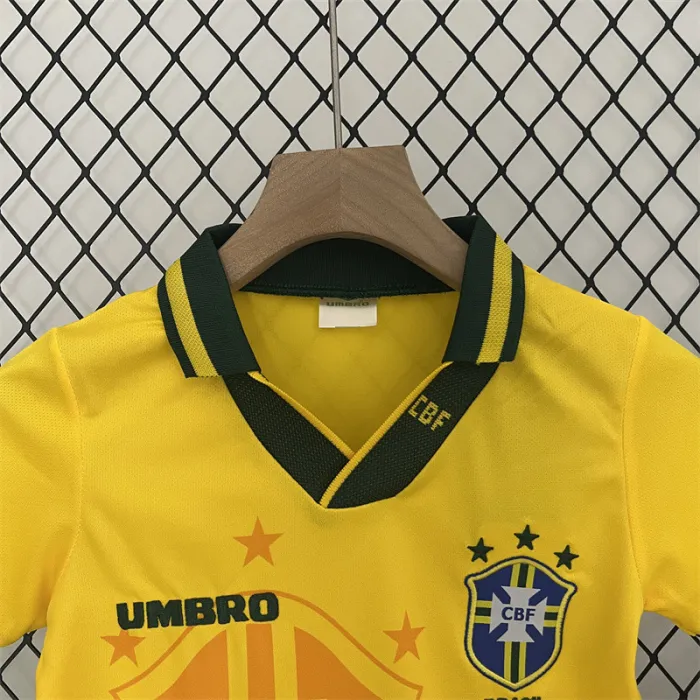 Camiseta retro local de Brasil para niños 93/94