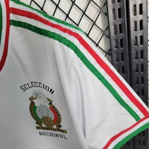 Camiseta de fútbol retro del equipo de fútbol de México, kit de visitante, 1985