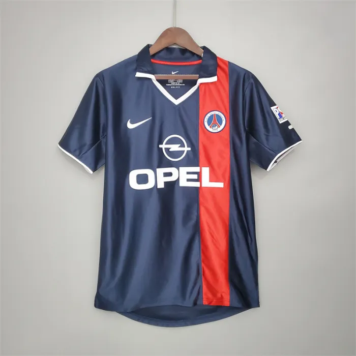 Camiseta de fútbol retro del equipo de fútbol Paris PSG Home Kit 2001/02